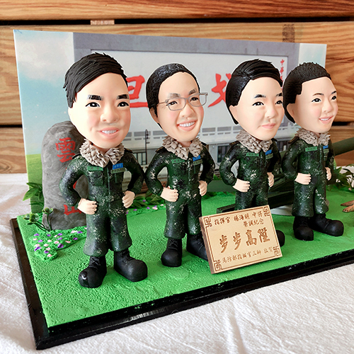 軍人榮退 陸海空軍公仔+客製場景